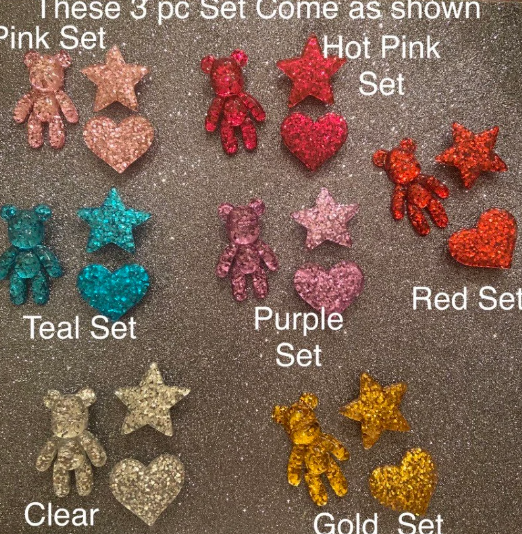 Teddy Bear Shoe Charm  Large & Small and 3 Piece Sets 3.99+